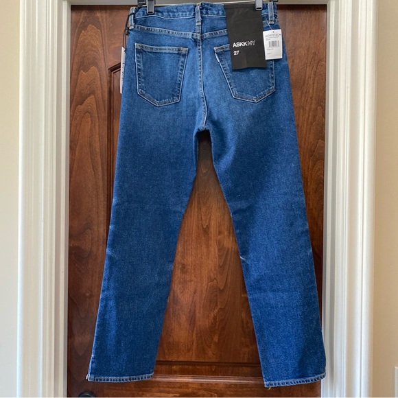 ASKK NY Mid Rise Straight with side slit hem Jeans In Resin Sz 27 NWT MSRP $210 - Picture 10 of 11